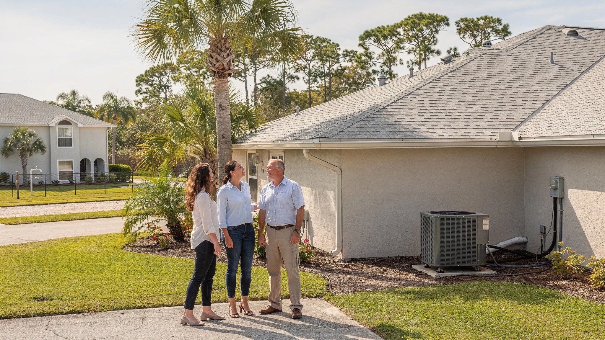 Buyer and professionals reviewing Collier County condo, coastal, and rural property condition, drainage, well, septic, and insurance questions