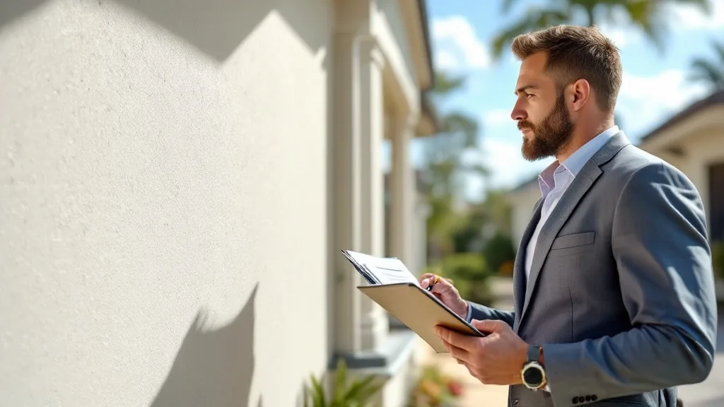 FHA appraisal inspection Florida — FHA appraiser conducting property condition assessment on South Florida home for FHA loan approval