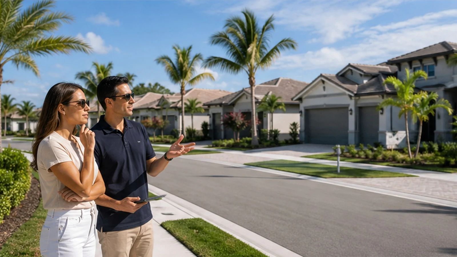 Buyer and advisor evaluating a new Palm Beach Gardens community before contacting or registering with the builder.