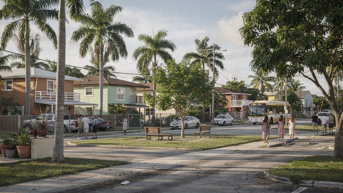 Homestead residents use parks and public spaces near varied housing