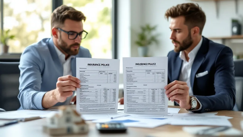 Florida Citizens Insurance comparison — South Florida homebuyer reviewing multiple insurance policy quotes with broker