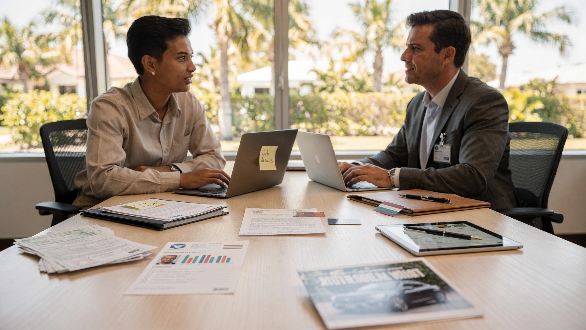 Florida homebuyer reviewing employment, bank accounts, credit, large purchases, and lender communication before mortgage closing