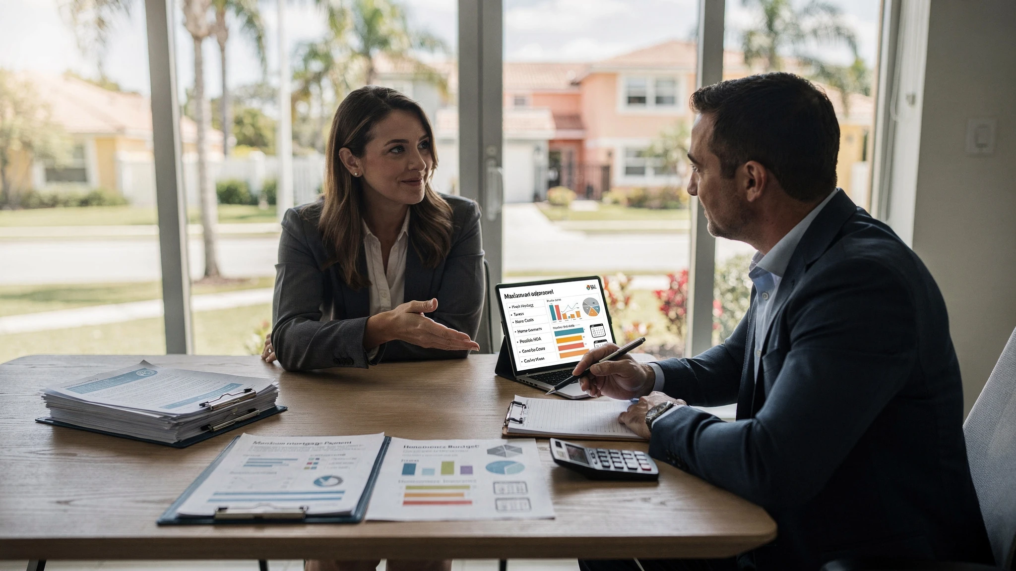 Florida homebuyer comparing a lender preapproval amount with a separate household budget for insurance, taxes, housing costs, and reserves