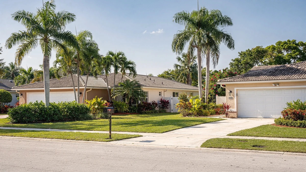 Homes and residential streets in Palmetto Bay, Florida
