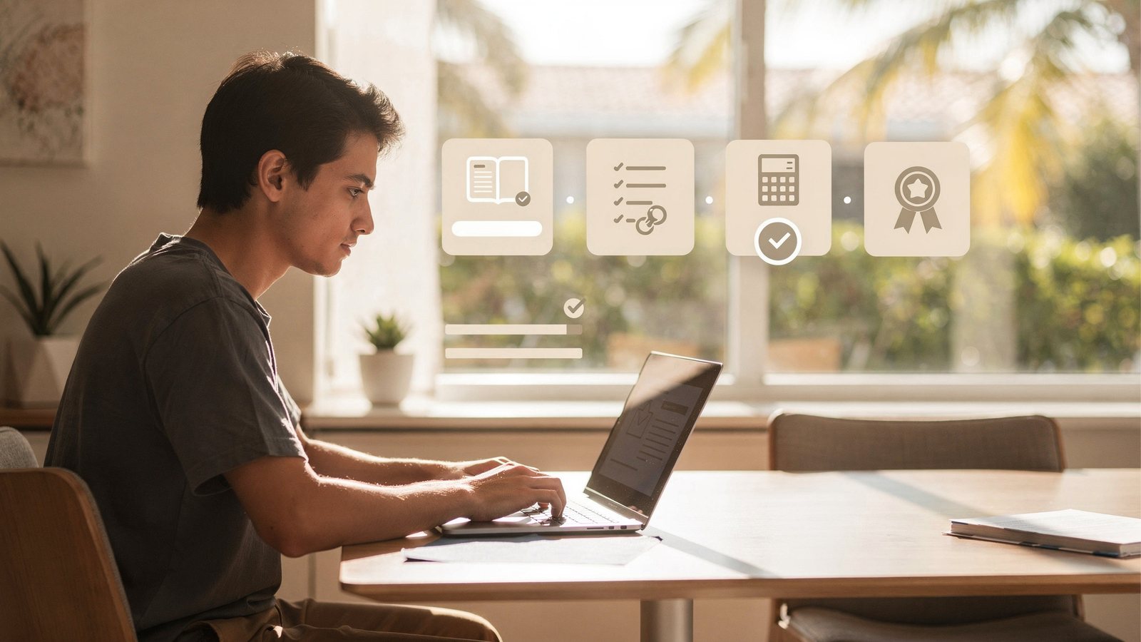 A student using Realtor007.ai School to follow a step-by-step learning path with lessons, tools, and certificates.
