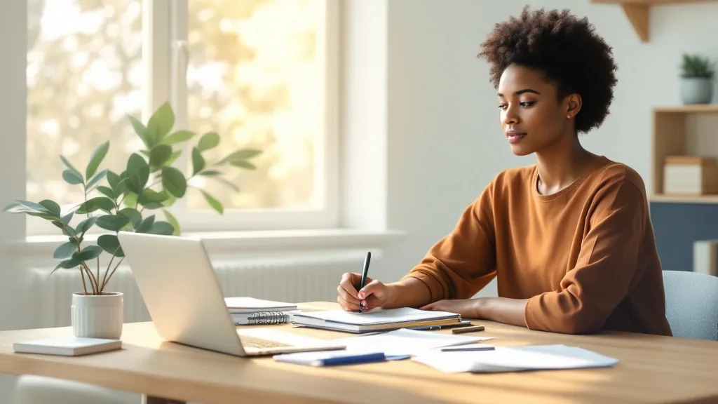 First-time buyer preparing documents and notes for a lender conversation