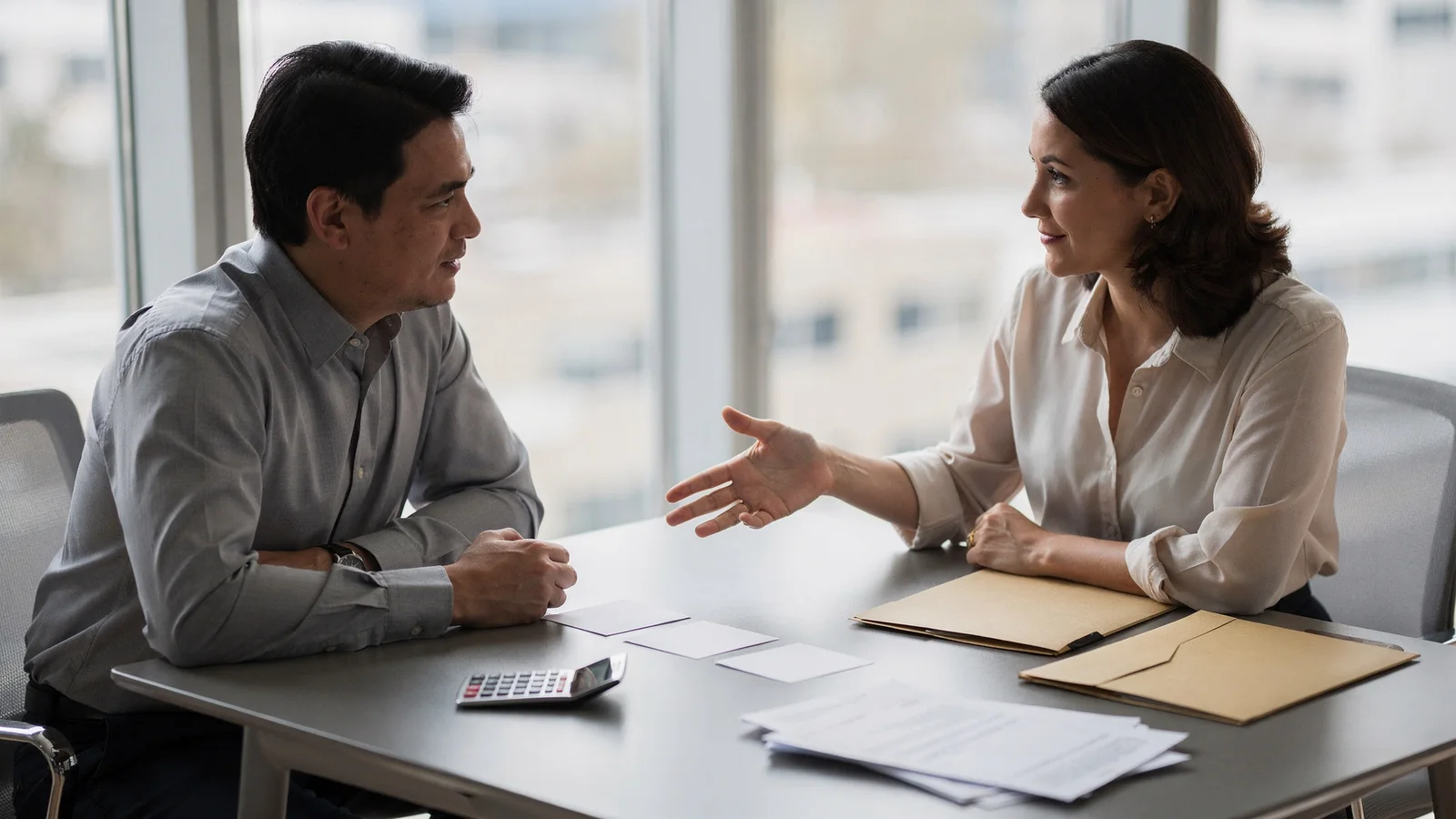 Homebuyer discussing HOA rules and daily-life responsibilities with an advisor.
