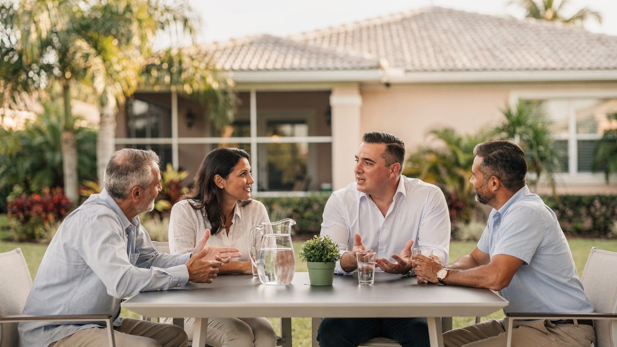 A South Florida buyer comparing county, community, commute, flood, and housing information before choosing a home.