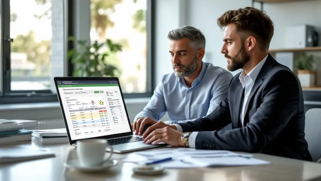 South Florida permit search — real estate agent and buyer reviewing Miami-Dade County permit records on laptop